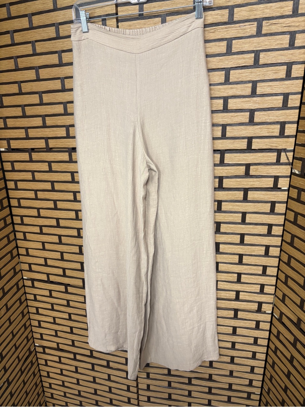 Zara tan wide leg pull on pants size XS